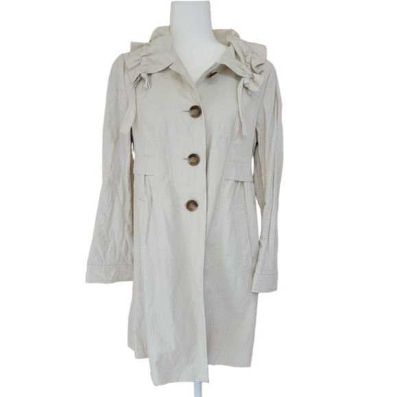 LOFT Jackets & Blazers - LOFT Cream Trench Coat with Classic Design Size Medium Petite NWT